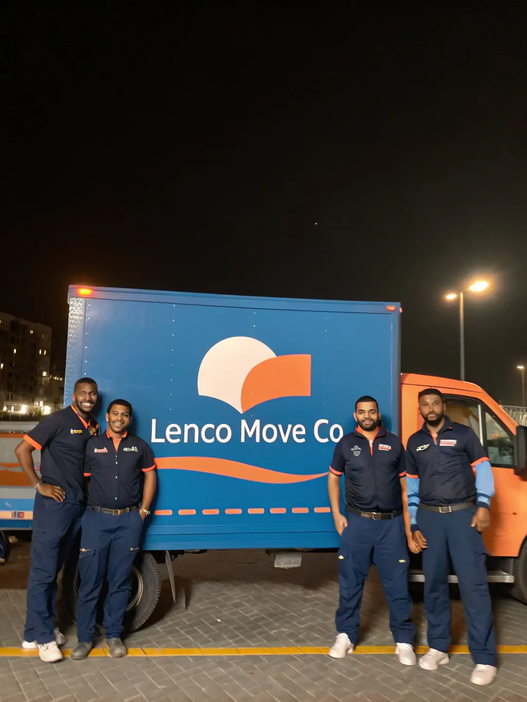 A picture of Movers San Diego's licensed and insured moving team smiling and shaking hands with a satisfied customer in front of their new home, symbolizing trust and reliability.